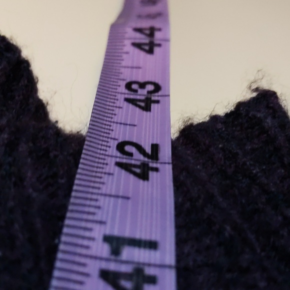 GeorgelPurple Turtleneck Sweater Dress With Cold Shouldered Sleeve Acrylic Blend - Picture 9 of 14